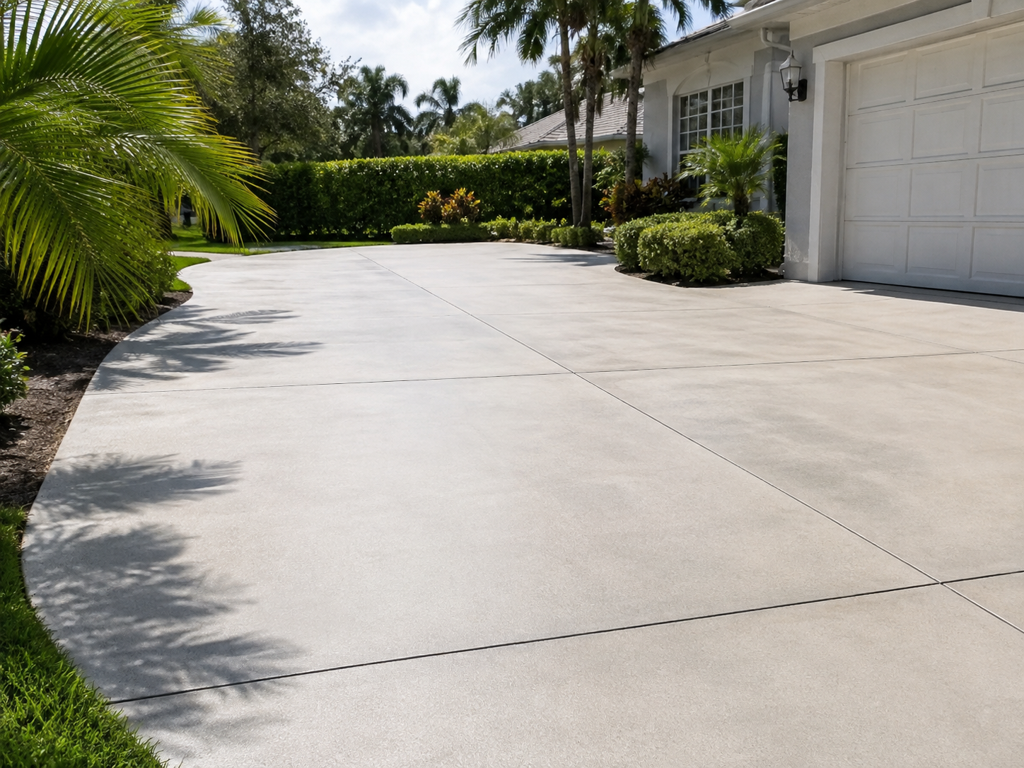 Clean residential concrete driveway in Highlands County Florida